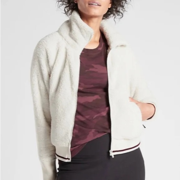 Athleta Sherpa Fleece Zip Up Small - Picture 3 of 3